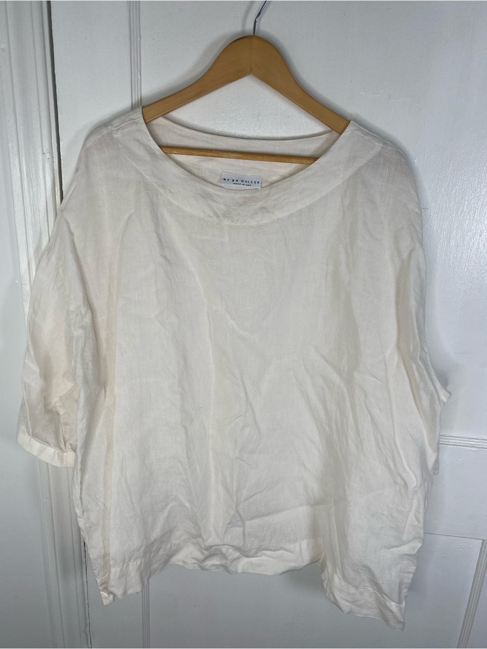 bryn Walker White Linen Scoop-Neck Tunic